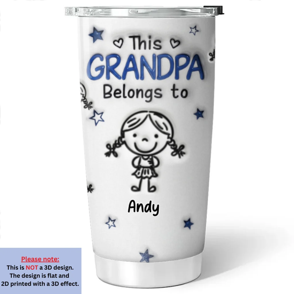 Cartoon Childs - Personalized Custom 3D Inflated Effect Tumbler - Image 4
