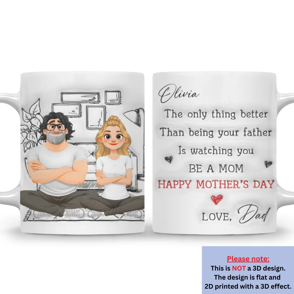 Cartoonize Parents And Daughter - Personalized Custom 3D Inflated Effect Mug - Image 7