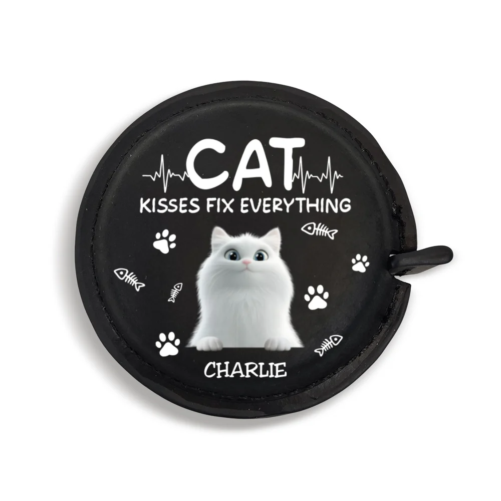 Cat Kisses - Personalized Custom Leather Tape Measure - Image 7