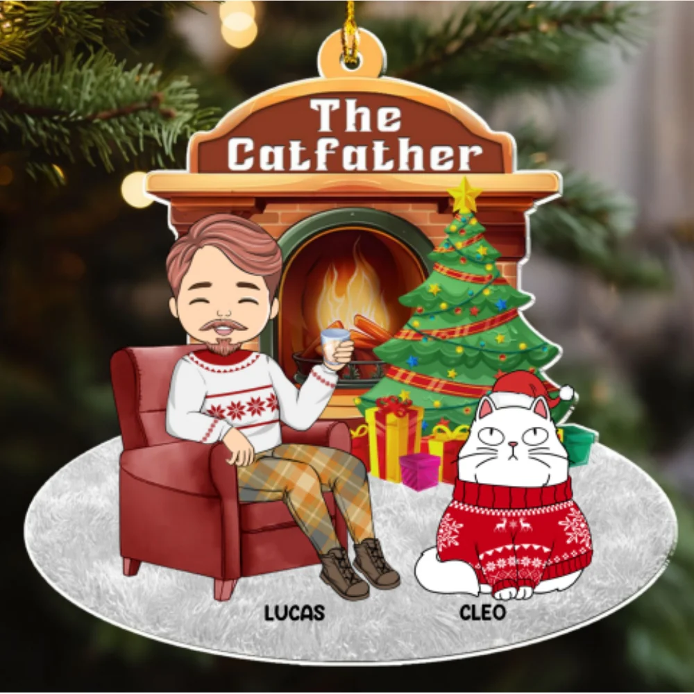 Catparent Christmas - Personalized Custom Acrylic Ornament - Image 7