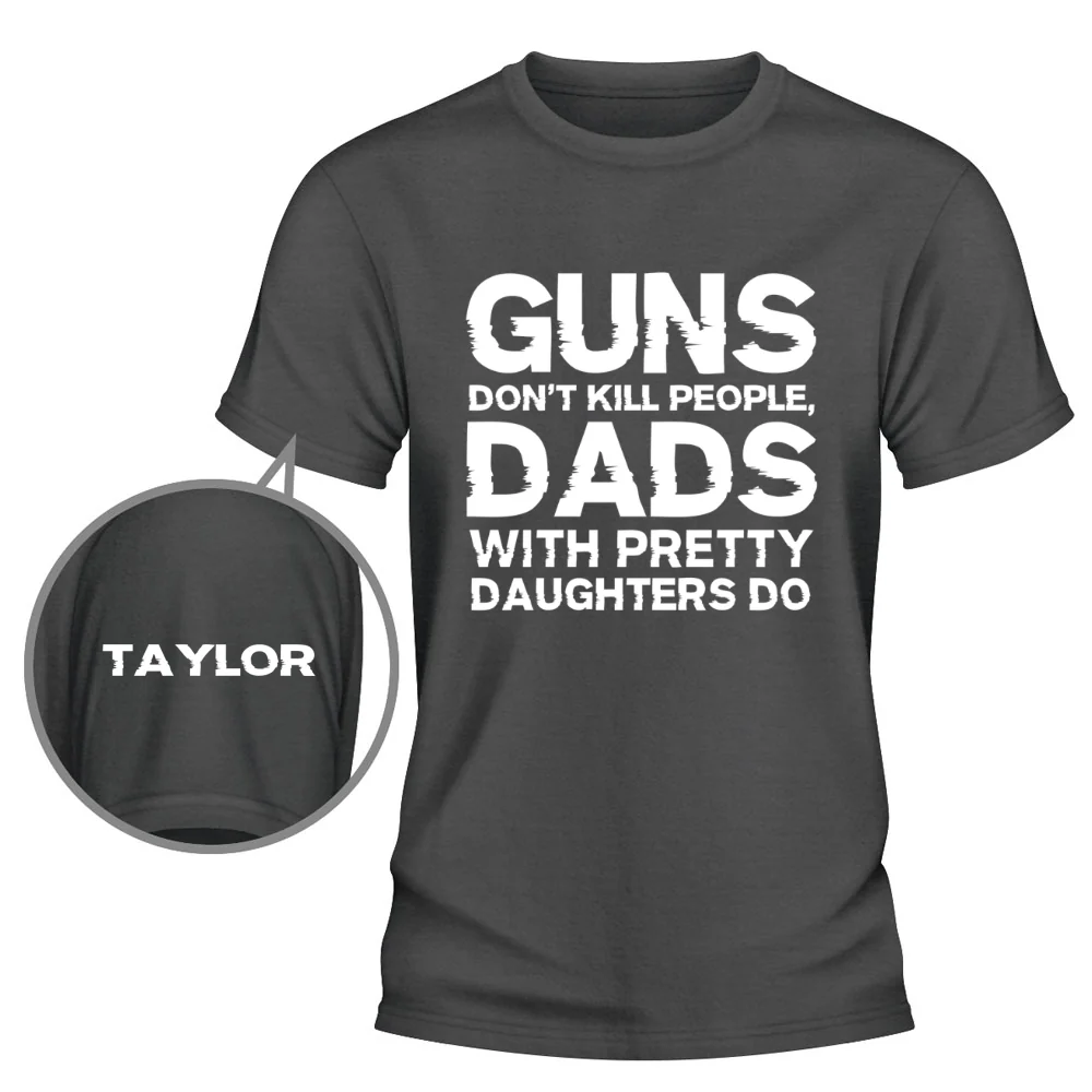 Cautious Of Dads With Daughters - Personalized Custom Shirt With Design On Sleeve - Image 10
