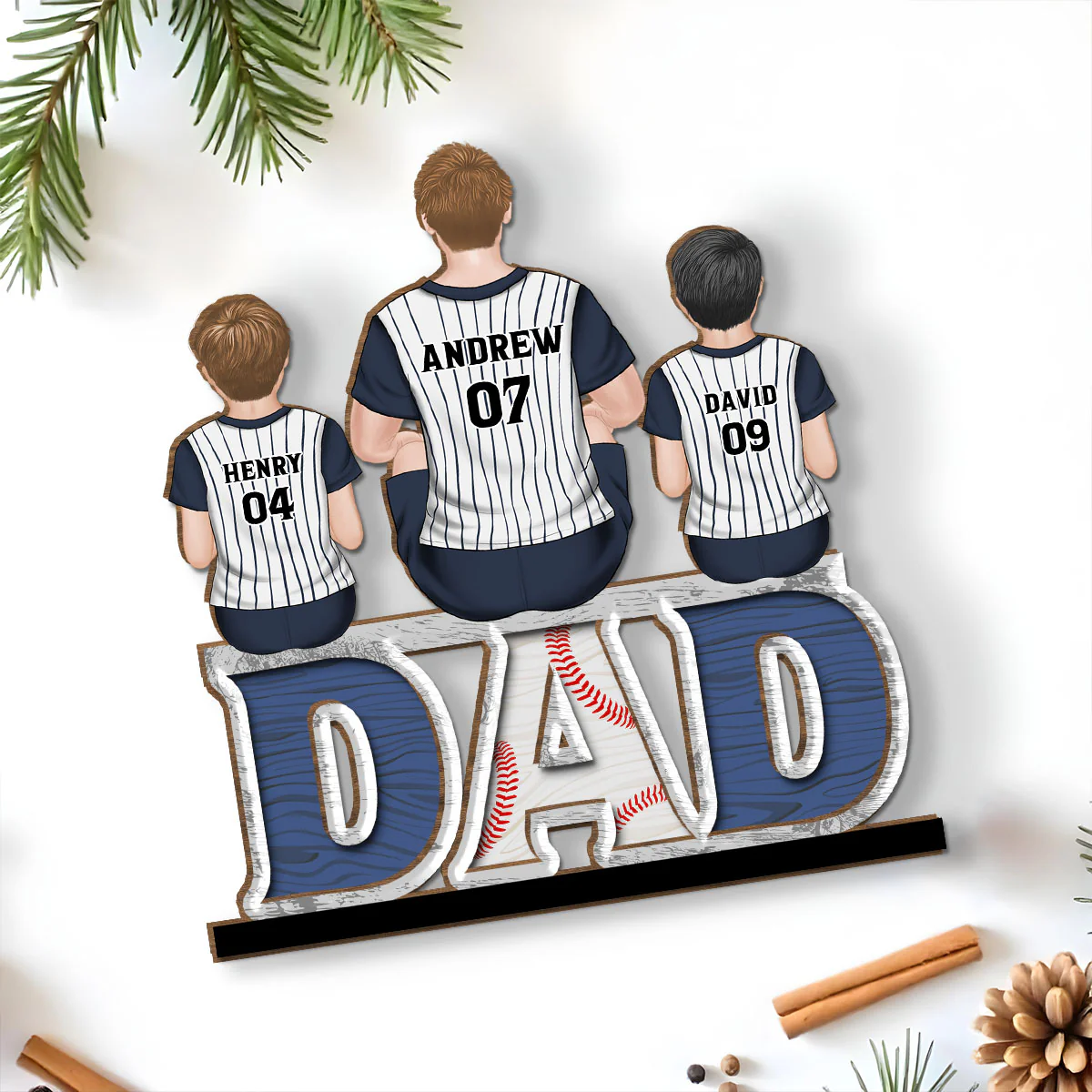 Champions From Daddy Love - Personalized Custom 2-Layer Wood Plaque With Flat Base - Image 5