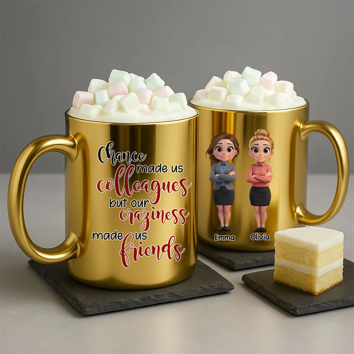 Chance Made Us Colleagues - Personalized Custom Metallic Mug - Image 2