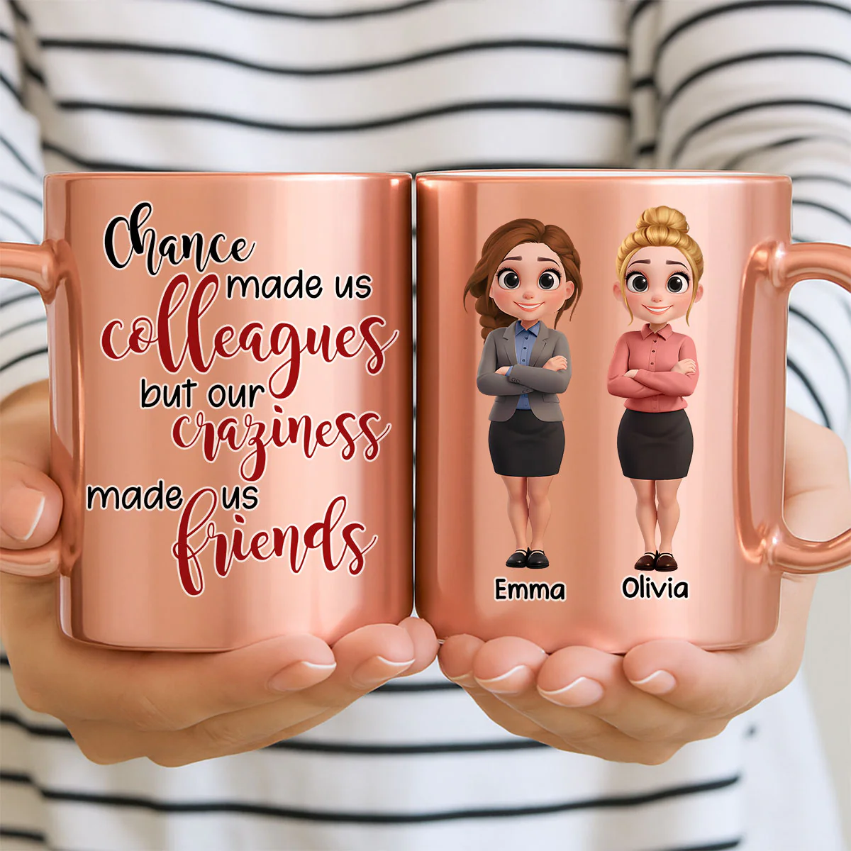 Chance Made Us Colleagues - Personalized Custom Metallic Mug - Image 3