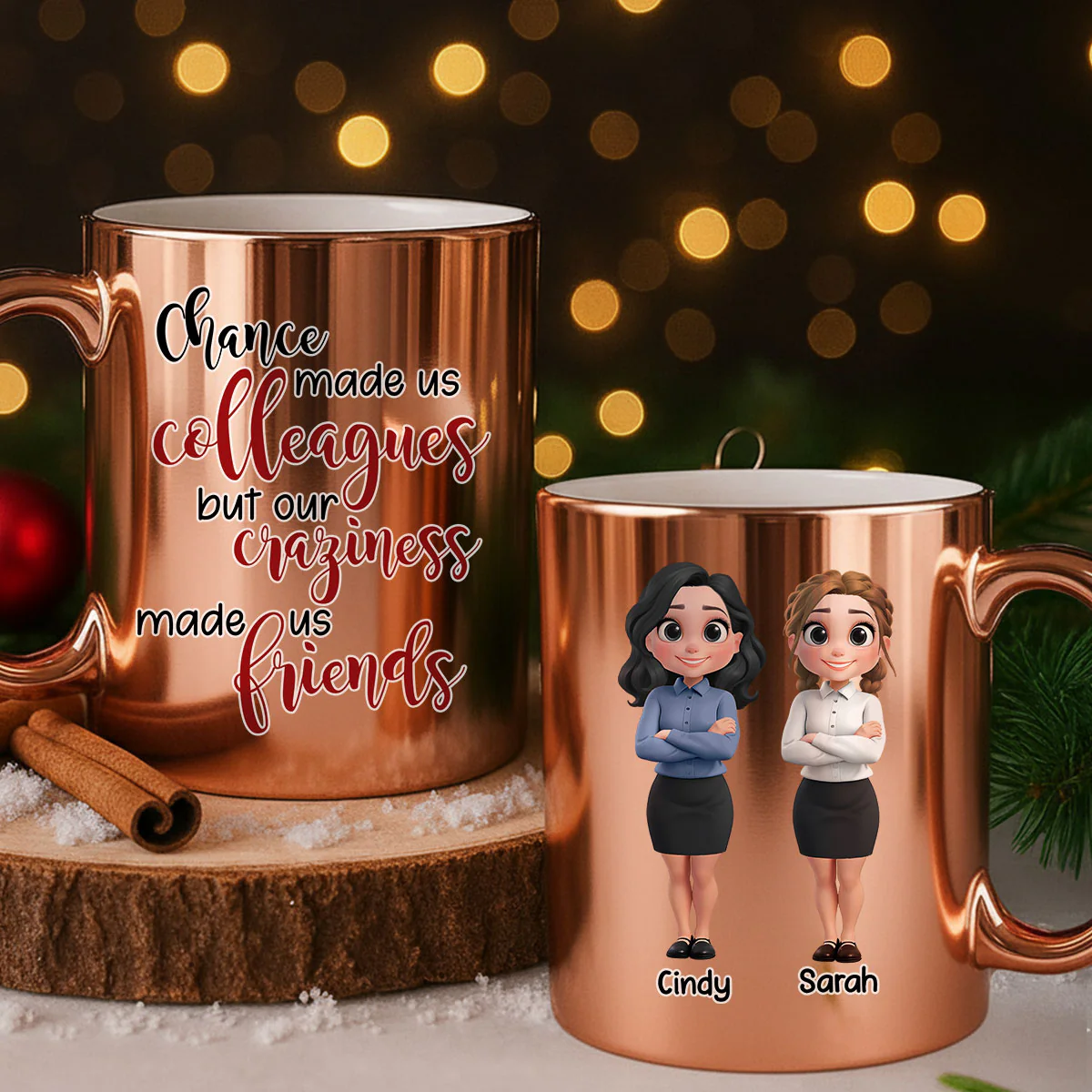 Chance Made Us Colleagues - Personalized Custom Metallic Mug - Image 5