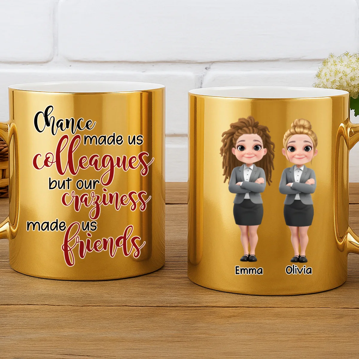 Chance Made Us Colleagues - Personalized Custom Metallic Mug - Image 7