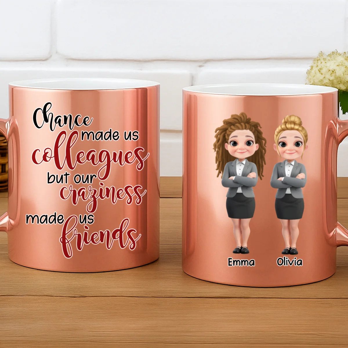 Chance Made Us Colleagues - Personalized Custom Metallic Mug - Image 8