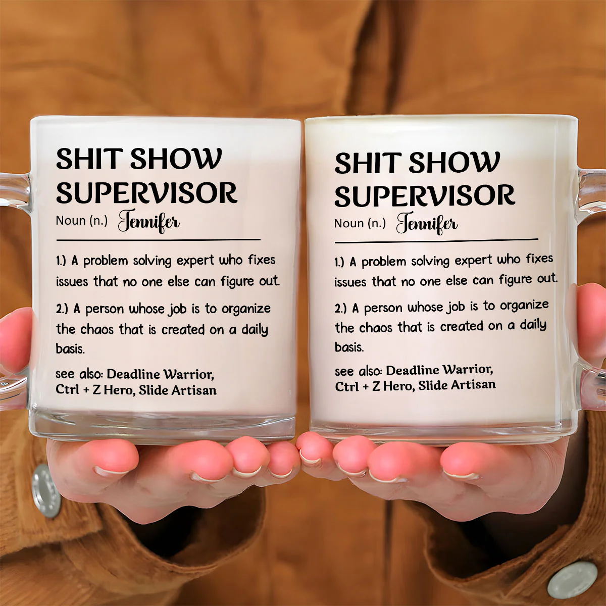 Chaos Coordinator - Personalized Custom Glass Mug - Image 2