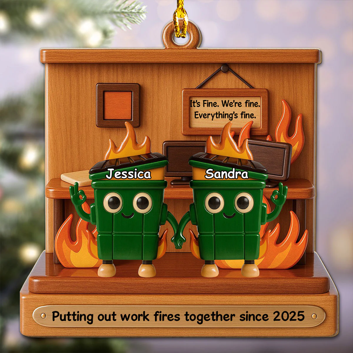 Chaos Crew Since Day One - Personalized Custom 3D Effect Wood Ornament