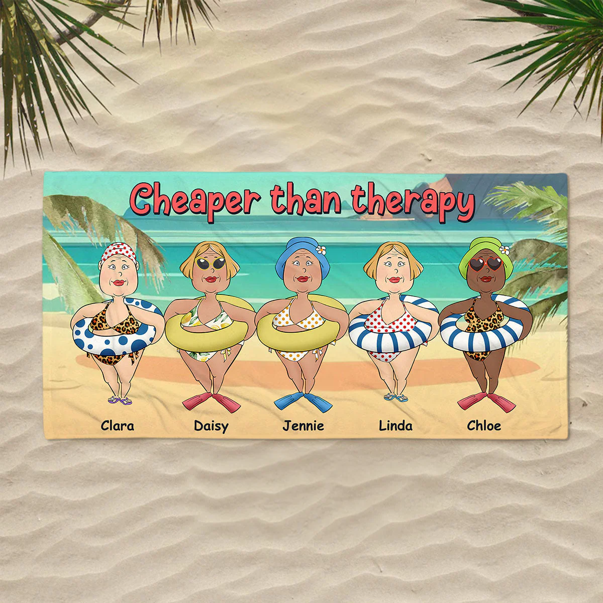 Cheaper Than Therapy - Personalized Custom Beach Towel - Image 3