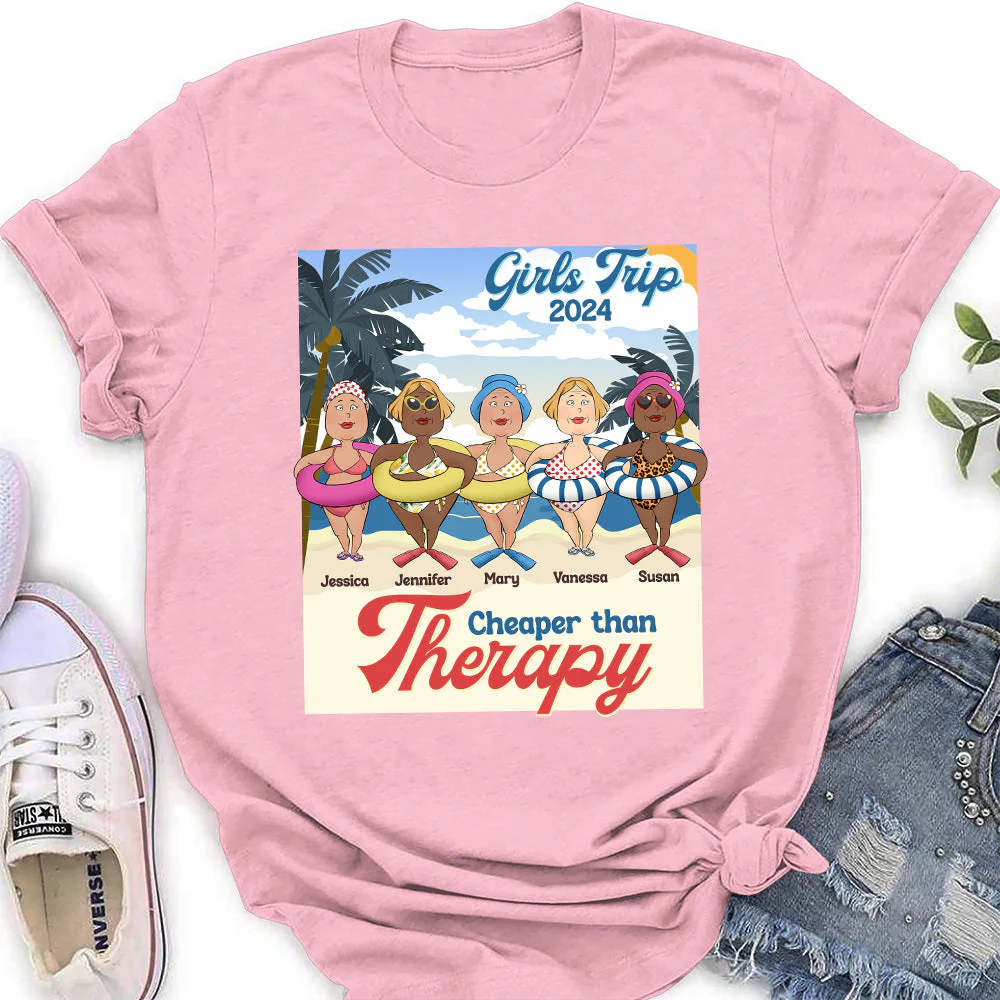 Cheaper Than Therapy - Personalized Custom Women's T-shirt - Image 4