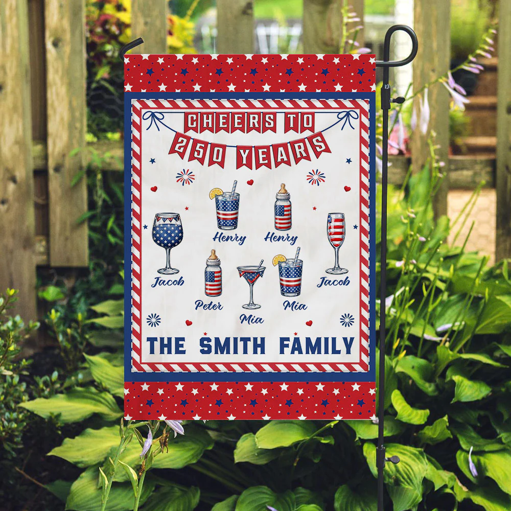Cheers To 250 Years - Personalized Custom Flag - Image 2