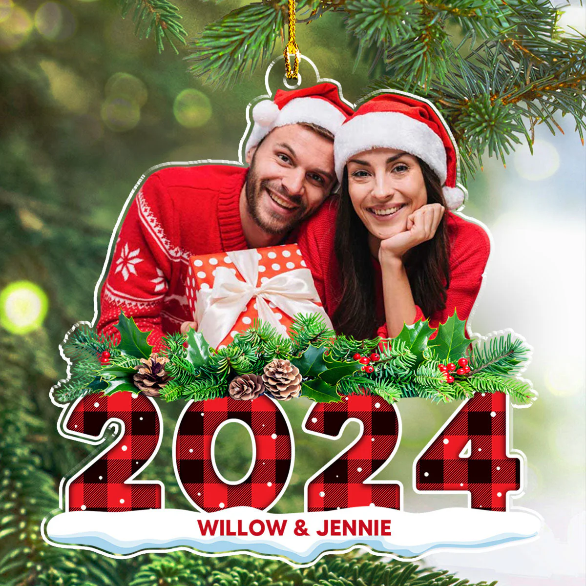 Cheers To A Merry Christmas 2 - Personalized Custom Acrylic Ornament - Image 2