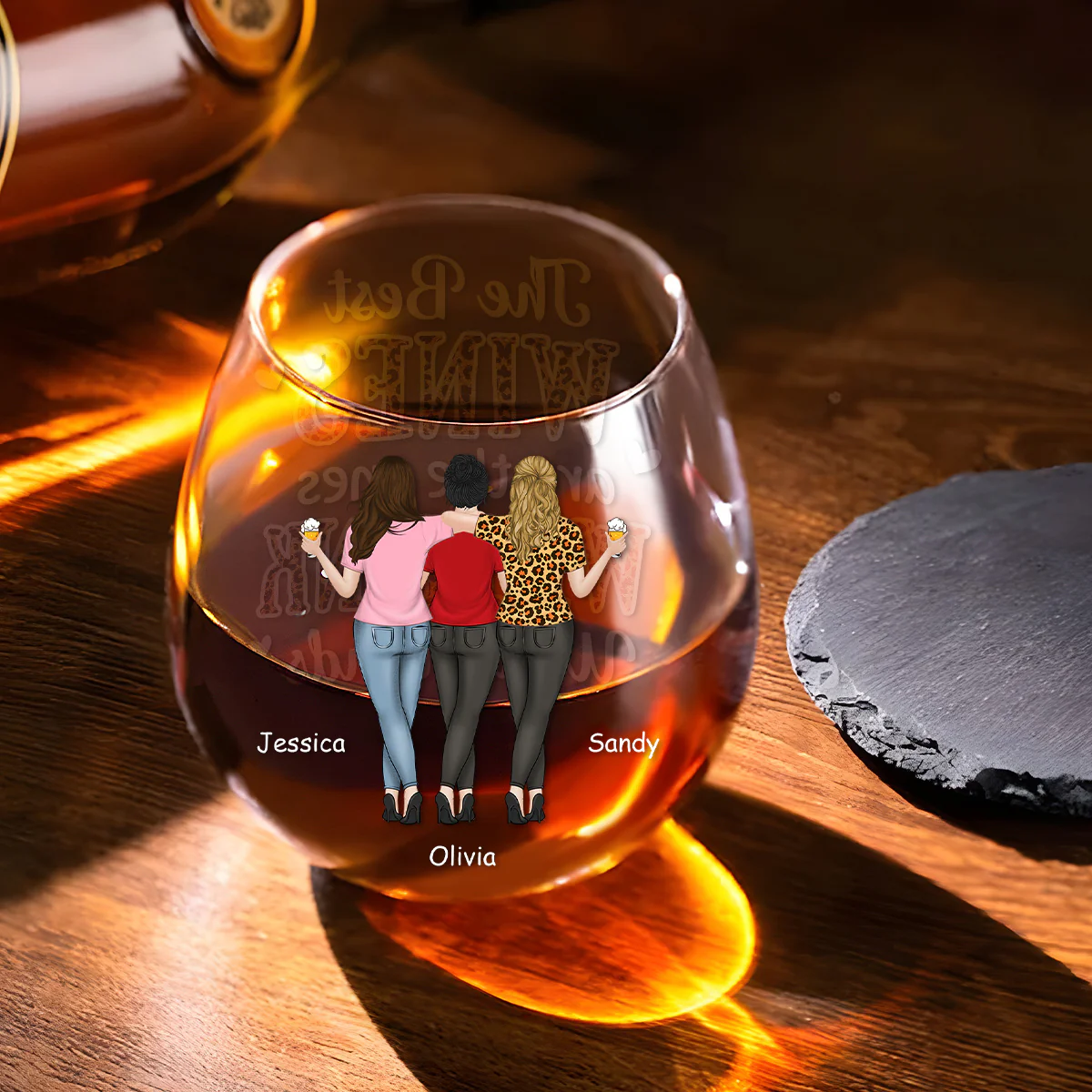 Cheers To Friendship - Personalized Custom Wine Glass - Image 4