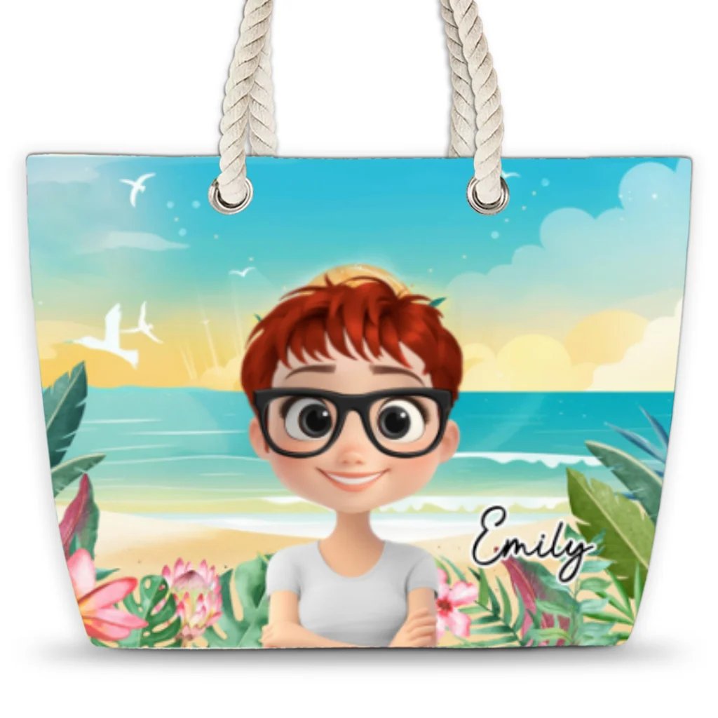 Children At The Beach - Personalized Custom Beach Bag - Image 7