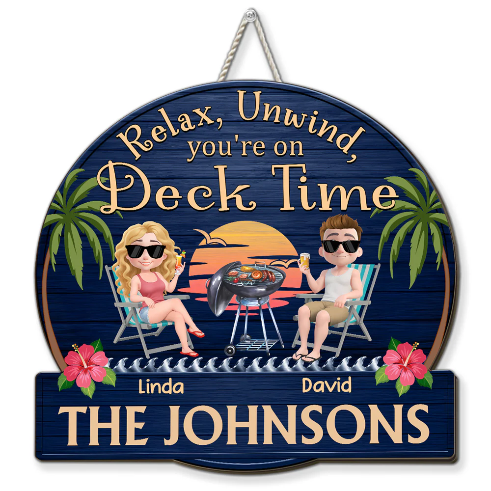 Chill Time At Home - Personalized Custom Wood Sign
