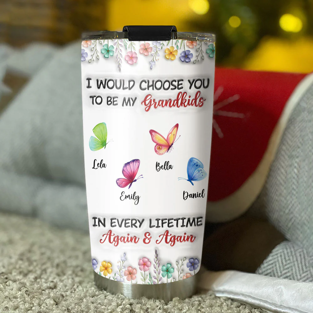 Choose They To Be My Grandkids - Personalized Custom 3D Inflated Effect Tumbler - Image 3