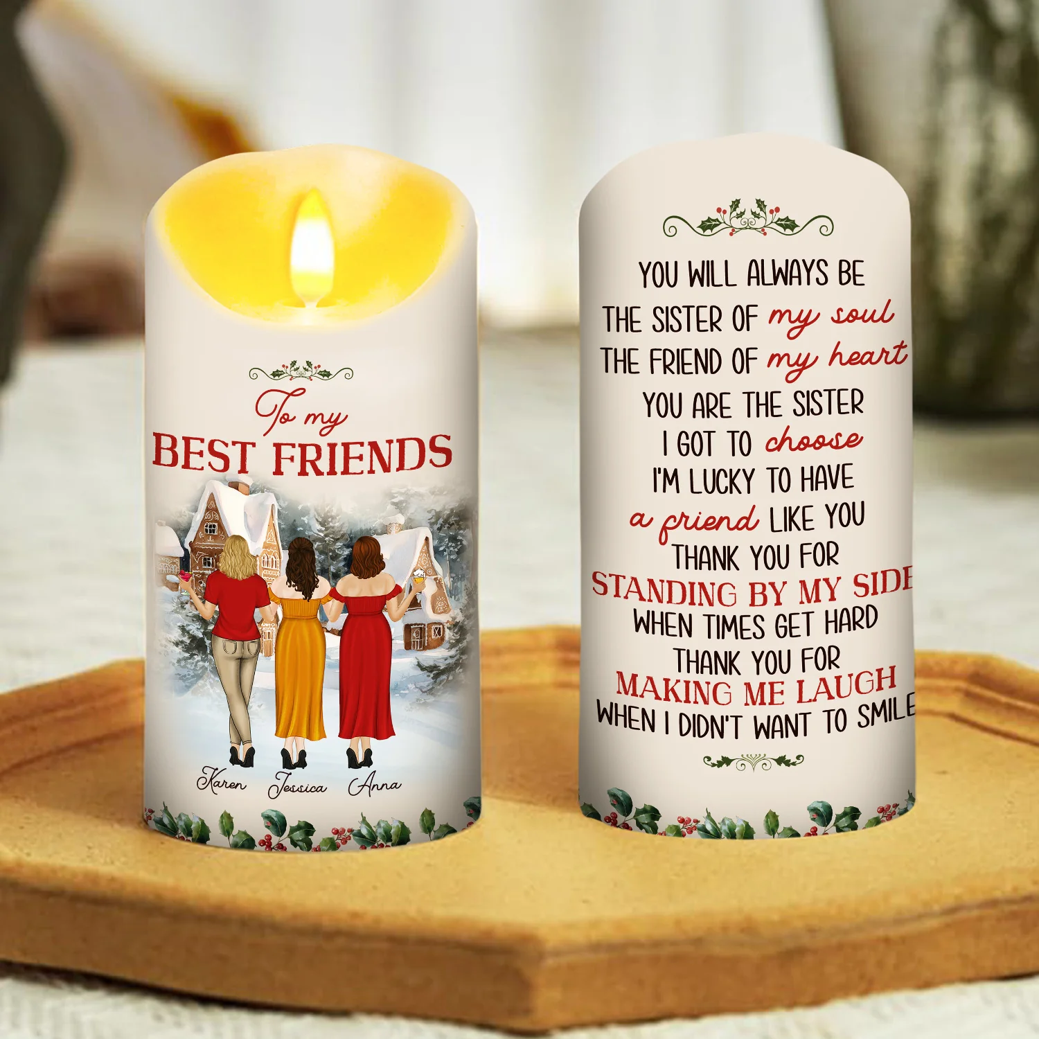 Christmas Cozy Crew - Personalized Custom LED Candle - Image 2