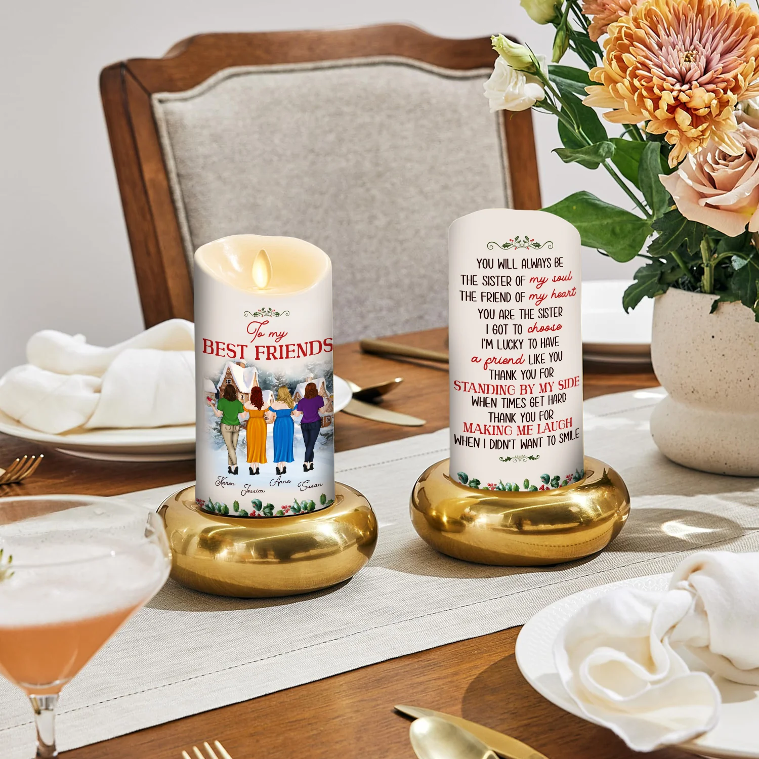 Christmas Cozy Crew - Personalized Custom LED Candle - Image 4