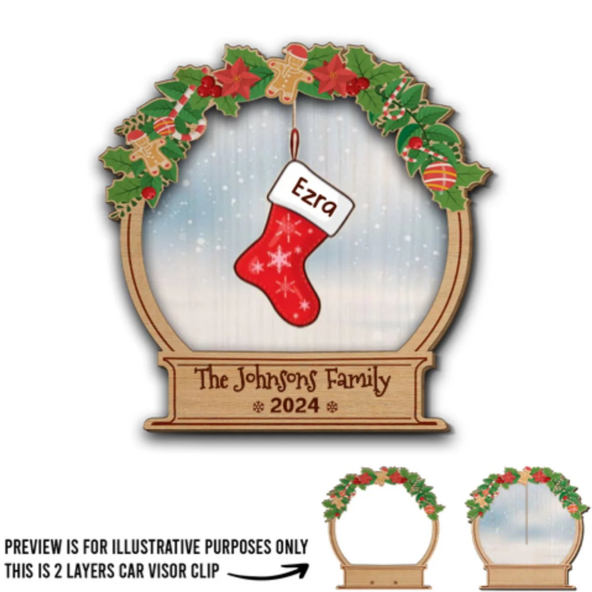Christmas Funny Stockings - Personalized Custom Car Visor Clip - Image 6