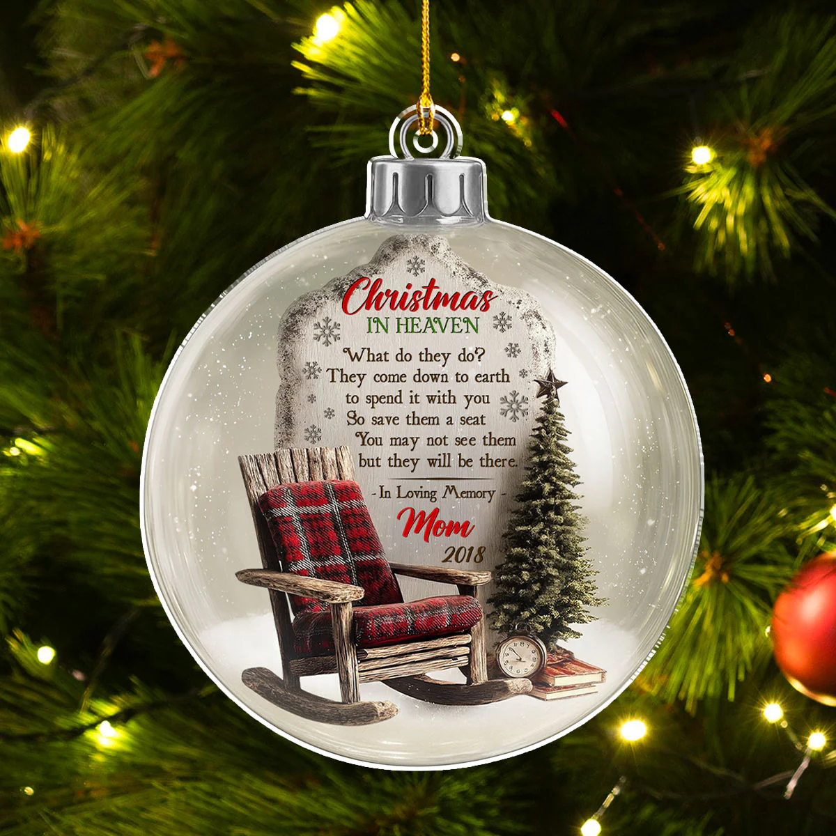 Christmas In Heaven 2025 - Personalized Custom Acrylic Ornament - Image 3