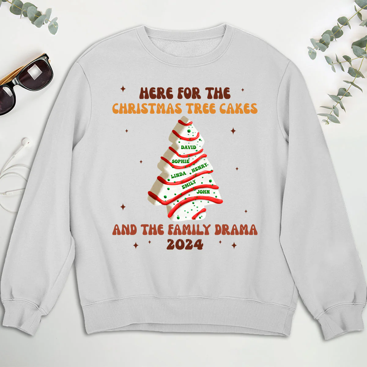 Christmas Tree Cakes And Family Drama - Personalized Custom Shirt - Image 3