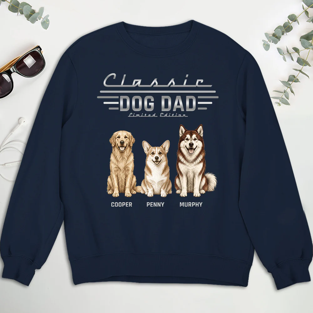 Classic Dog Dad - Personalized Custom Shirt - Image 4