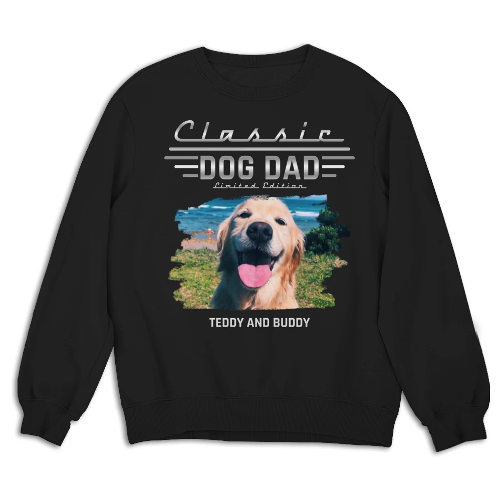 Classic Dog Dad Photo - Personalized Custom Shirt - Image 11