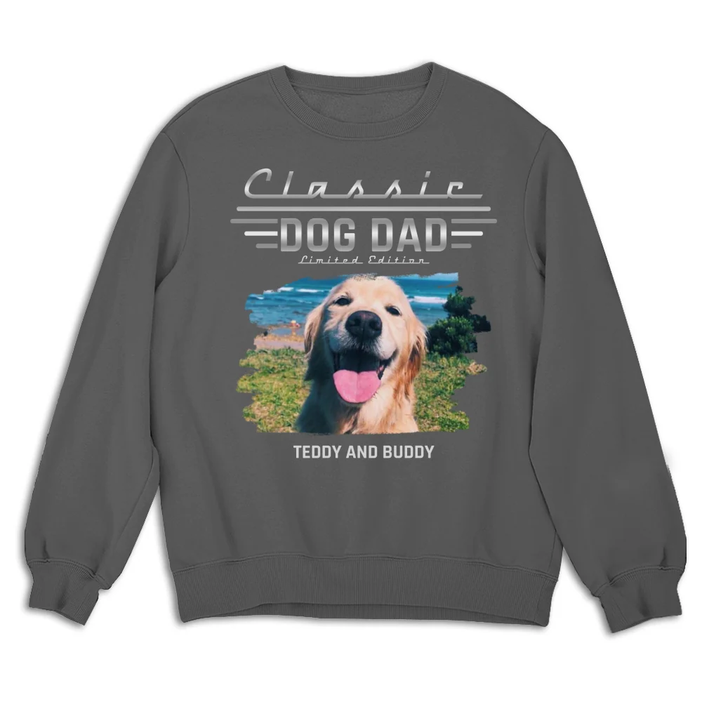 Classic Dog Dad Photo - Personalized Custom Shirt - Image 12