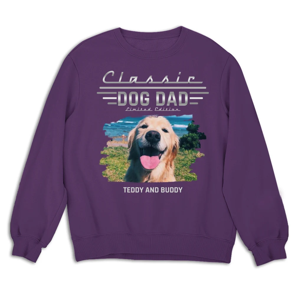 Classic Dog Dad Photo - Personalized Custom Shirt - Image 14