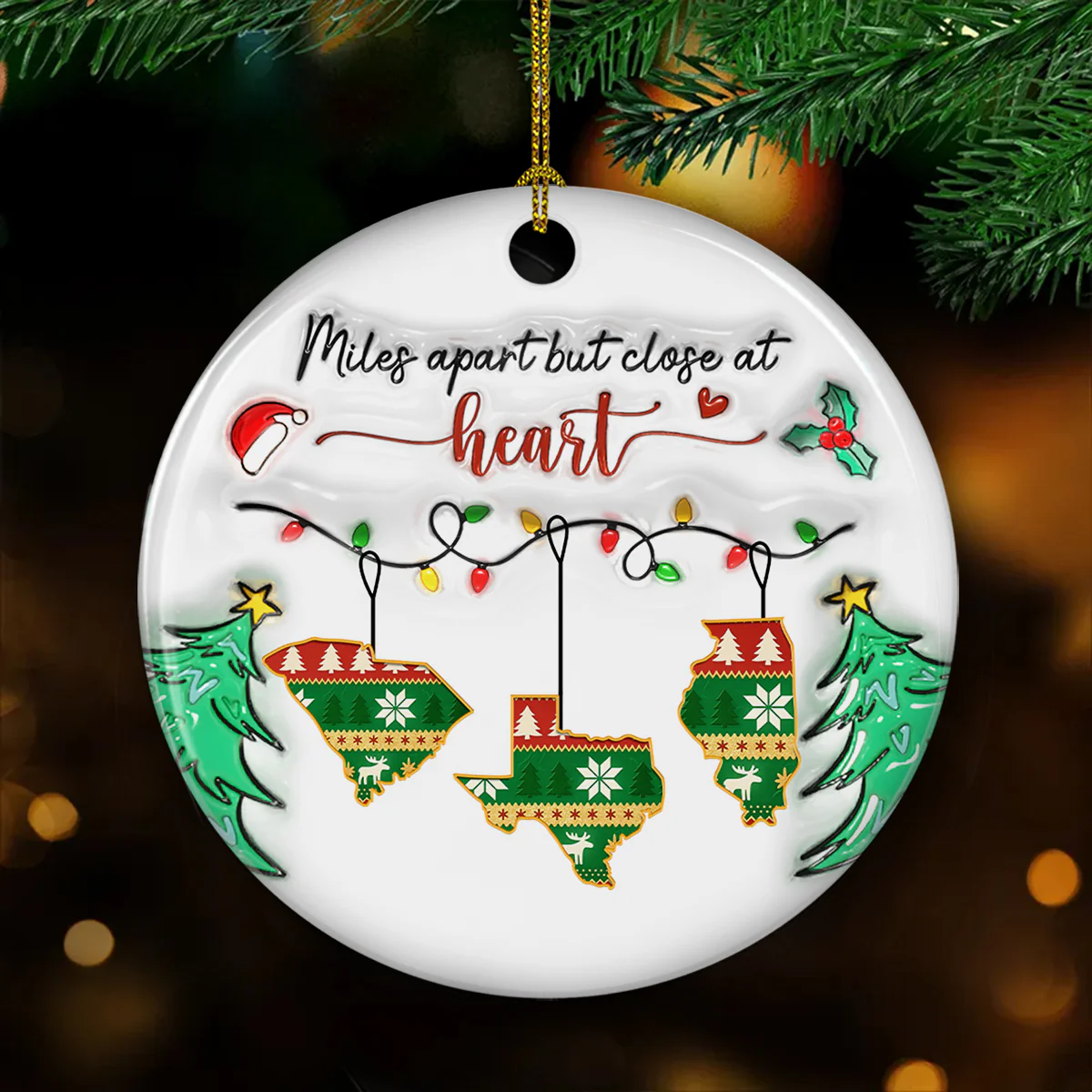 Close At Heart - Personalized Custom 3D Inflated Effect Ceramic Ornament - Image 2