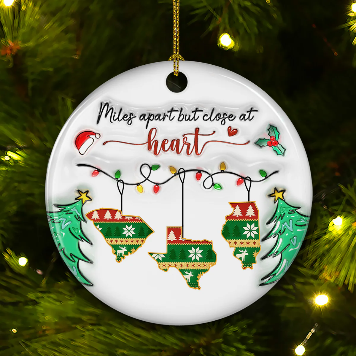 Close At Heart - Personalized Custom 3D Inflated Effect Ceramic Ornament - Image 5