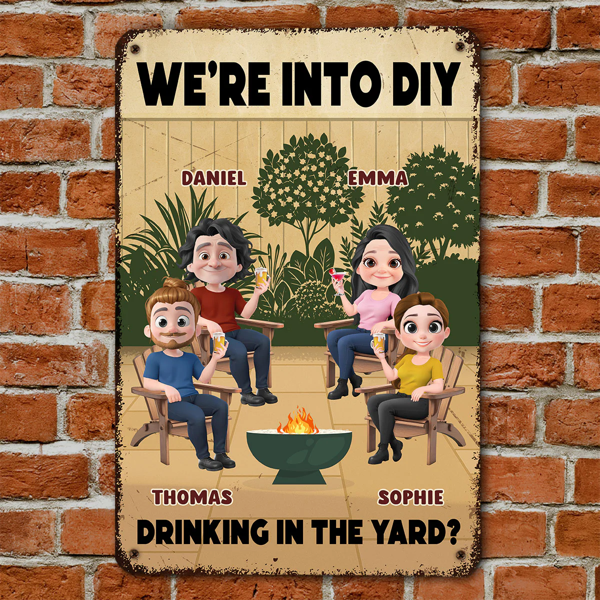 Cold Drinks Hard Work Reward - Personalized Custom Metal Sign - Image 4