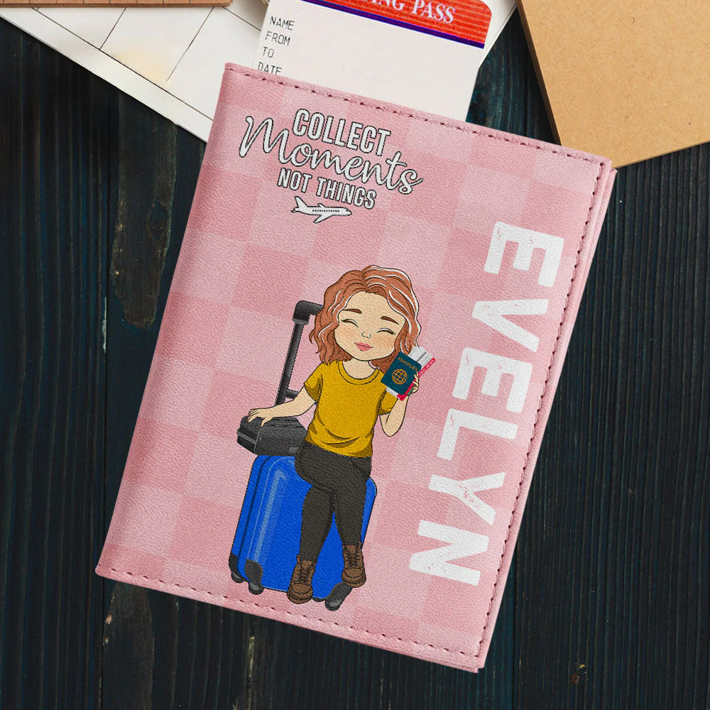 Collect Moments Not Things - Personalized Custom Passport Cover - Image 3