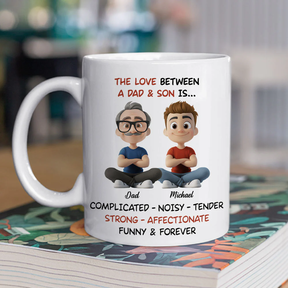 Complicated Noisy Tender Dad Son - Personalized Custom Coffee Mug - Image 2