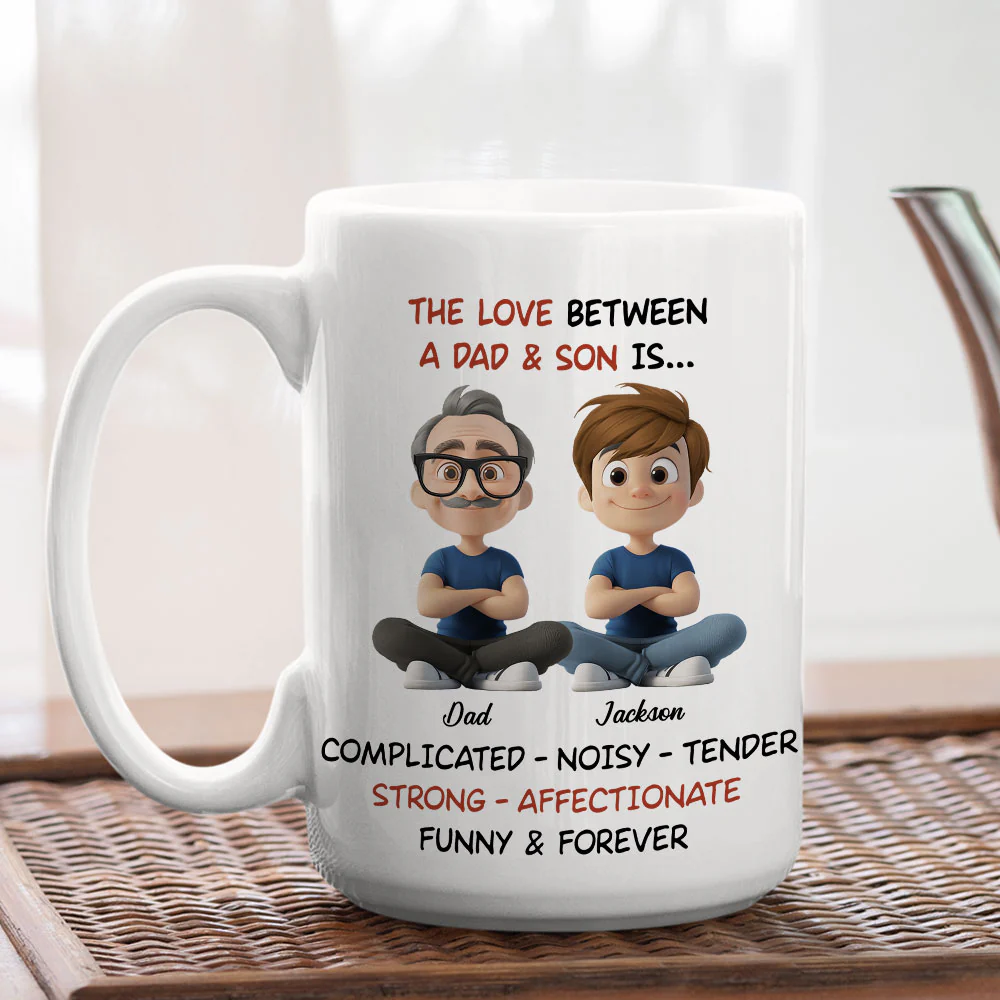 Complicated Noisy Tender Dad Son - Personalized Custom Coffee Mug - Image 4