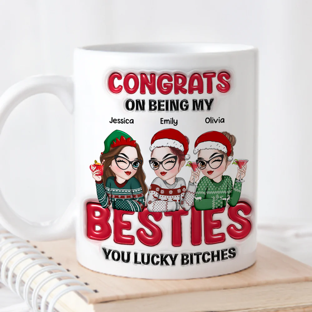 Congrats My Bestie - Personalized Custom 3D Inflated Effect Coffee Mug - Image 2