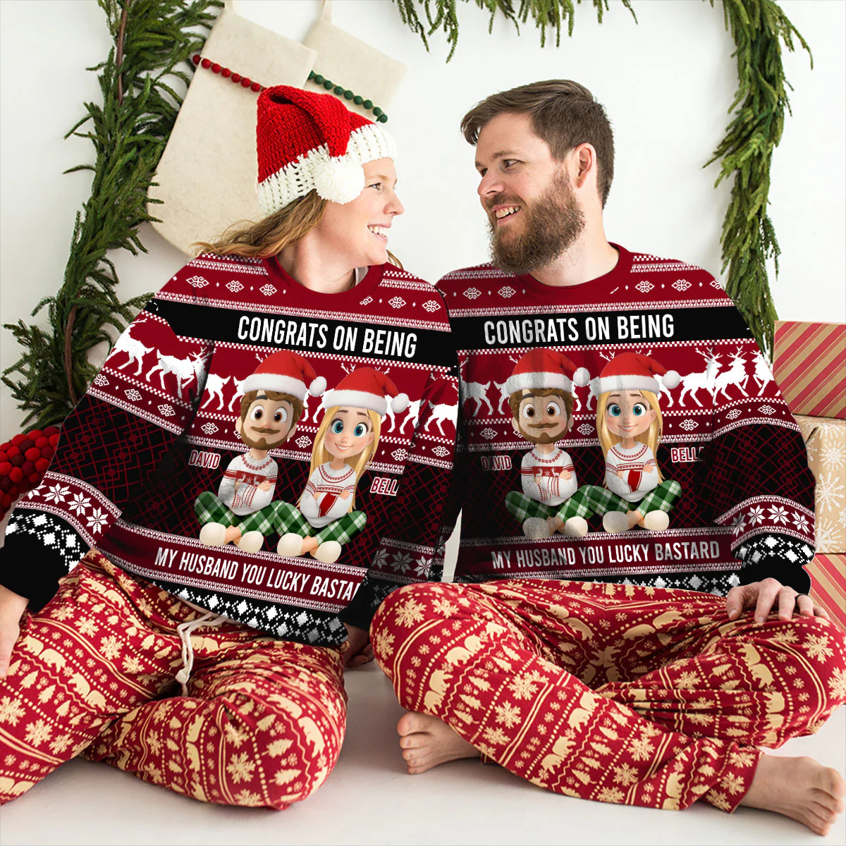 Congrats My Husband - Personalized Custom All-Over-Print Sweatshirt - Image 5