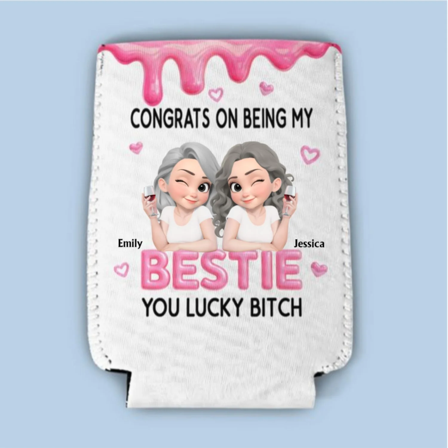 Congrats My Sister - Personalized Custom Skinny Can Cooler - Image 7