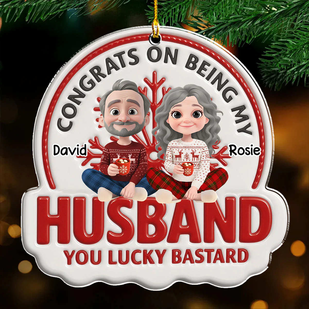 Congrats On Being Mine - Personalized Custom Acrylic Ornament - Image 3