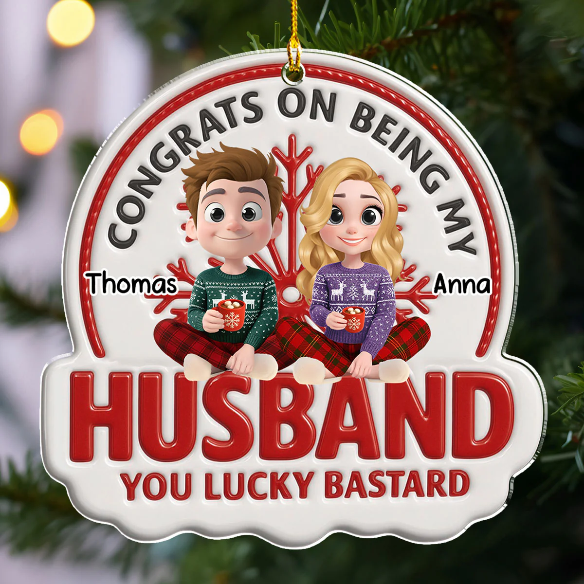 Congrats On Being Mine - Personalized Custom Acrylic Ornament - Image 4