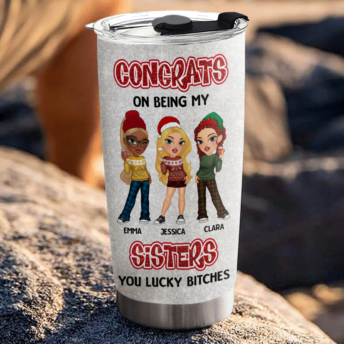 Congrats On Being My Bestie - Personalized Custom Tumbler - Image 2