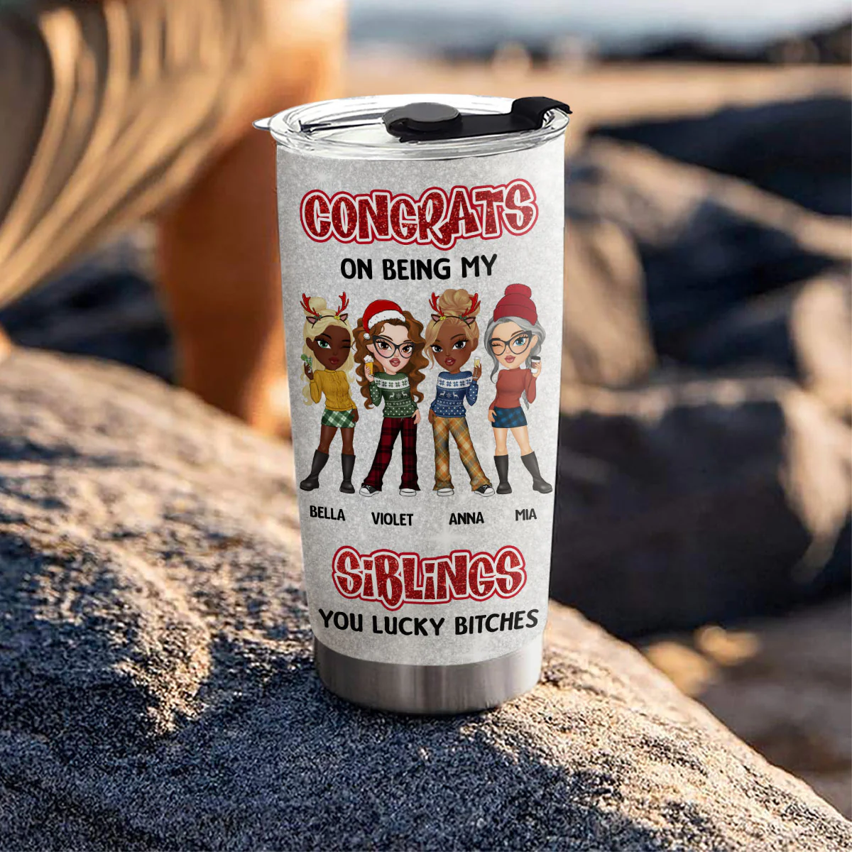 Congrats On Being My Bestie - Personalized Custom Tumbler - Image 3