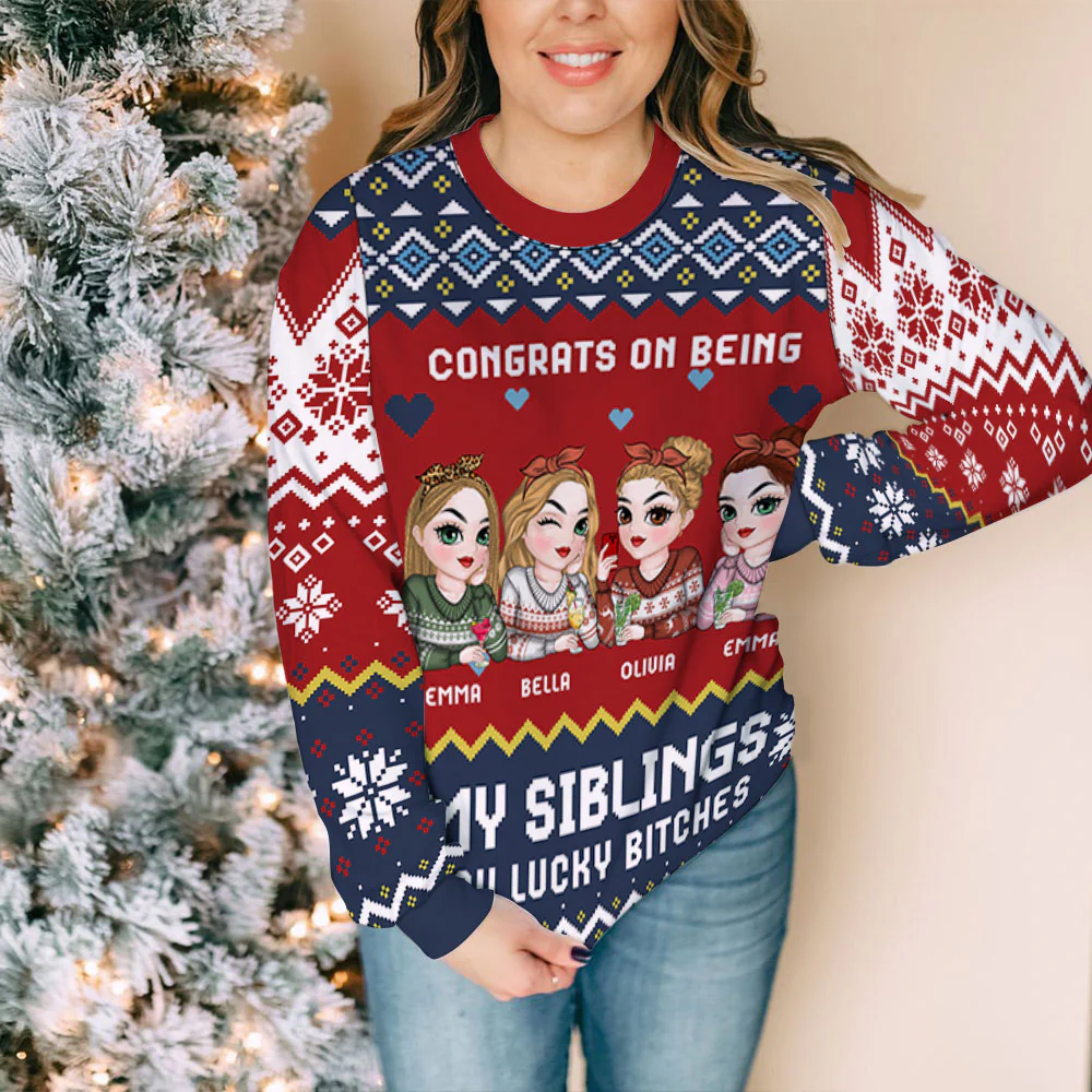 Congrats On Being My Besties - Personalized Custom All-Over-Print Sweatshirt - Image 3