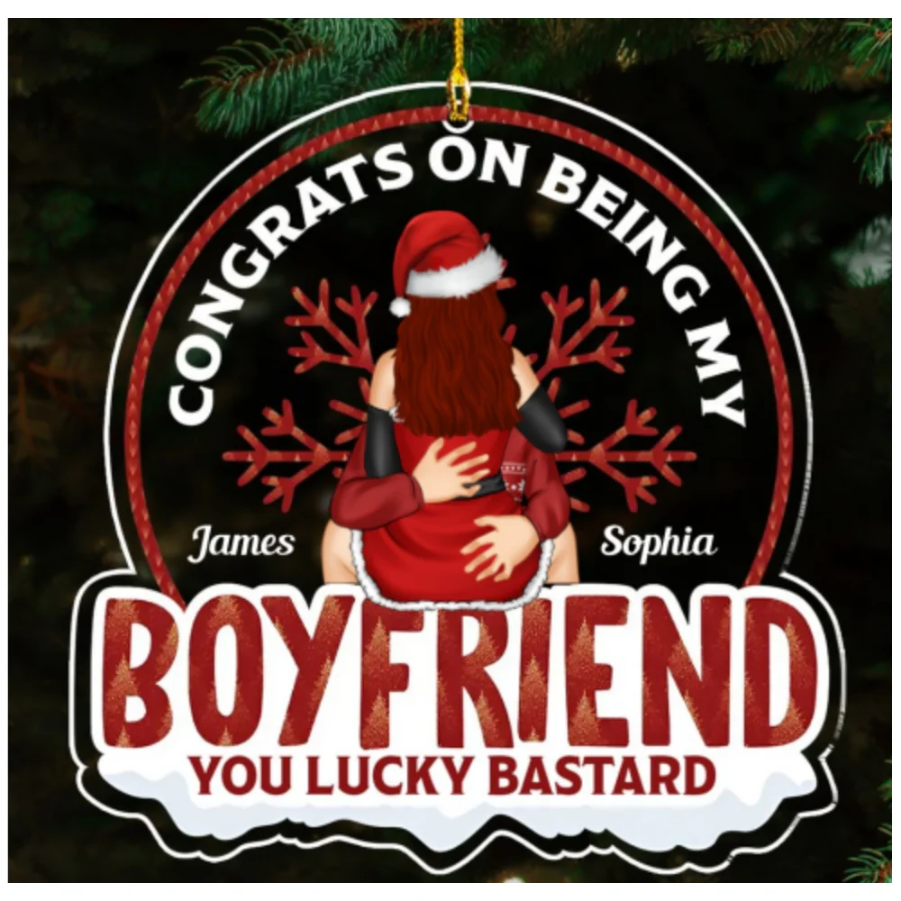 Congrats On Being My Husband - Personalized Custom Acrylic Ornament - Image 6