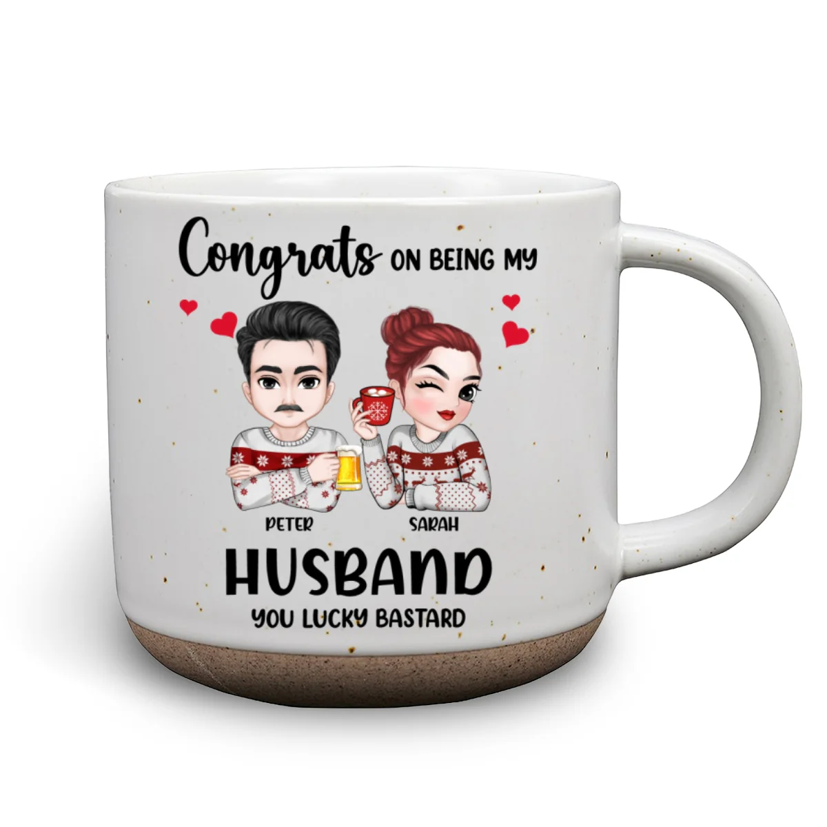 Congrats On Being My Husband - Personalized Custom Pottery Mug - Image 7