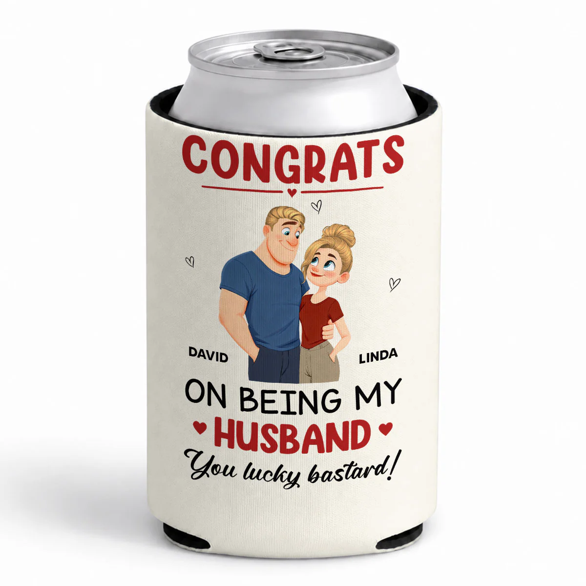 Congrats On Being My Husband - Personalized Custom Skinny Can Cooler