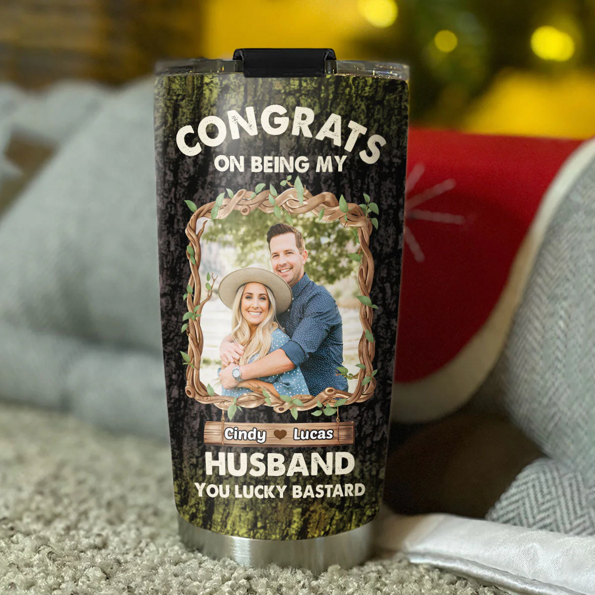 Congrats On Being My Husband - Personalized Custom Tumbler - Image 2