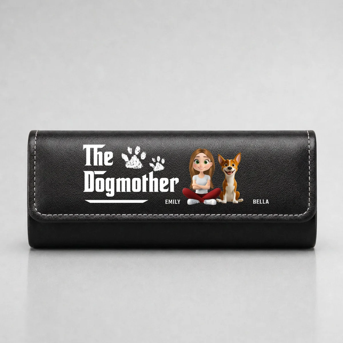 Cool Dog Mother - Personalized Custom Leather Eyeglass Case - Image 7