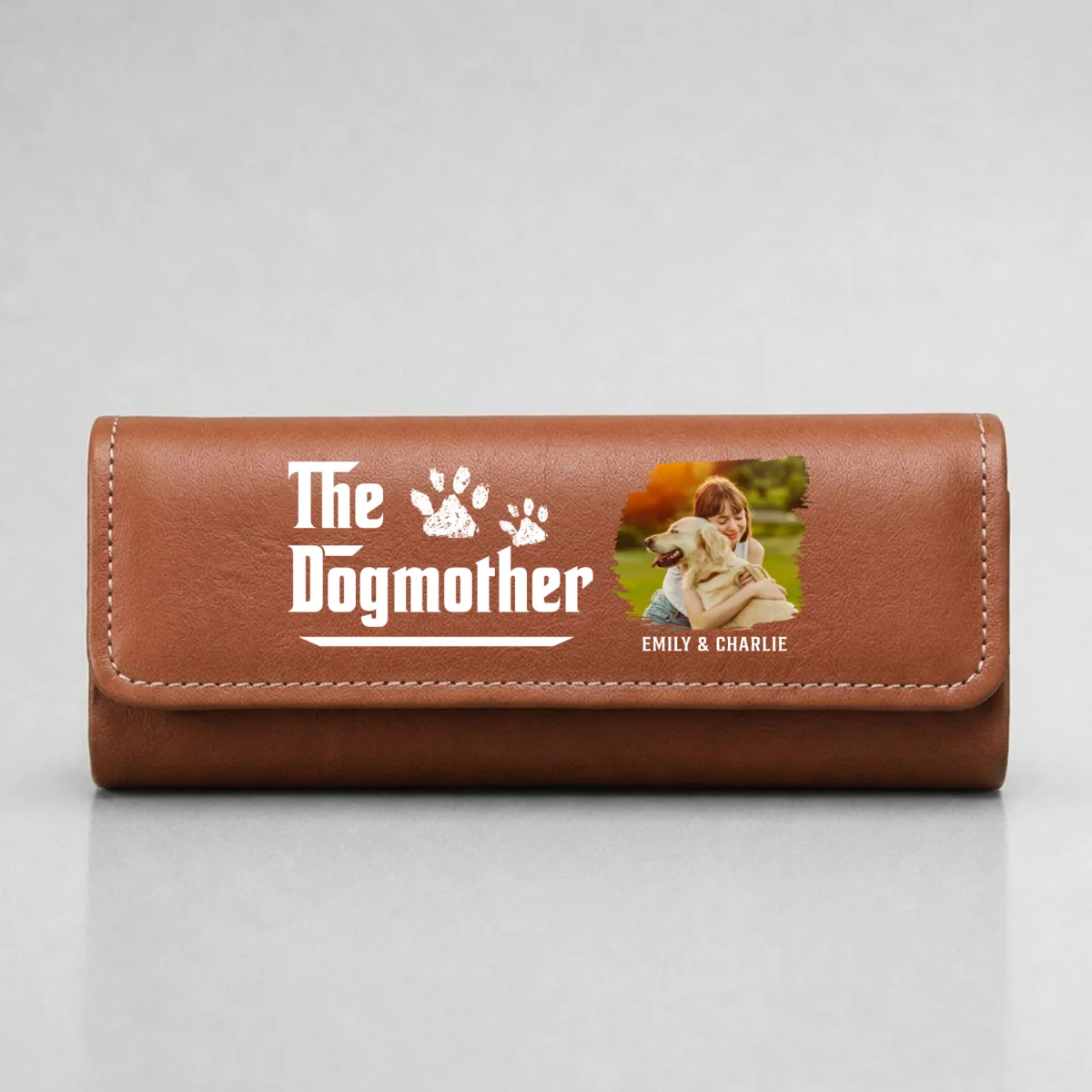Cool Dog Mother Photo - Personalized Custom Leather Eyeglass Case - Image 7